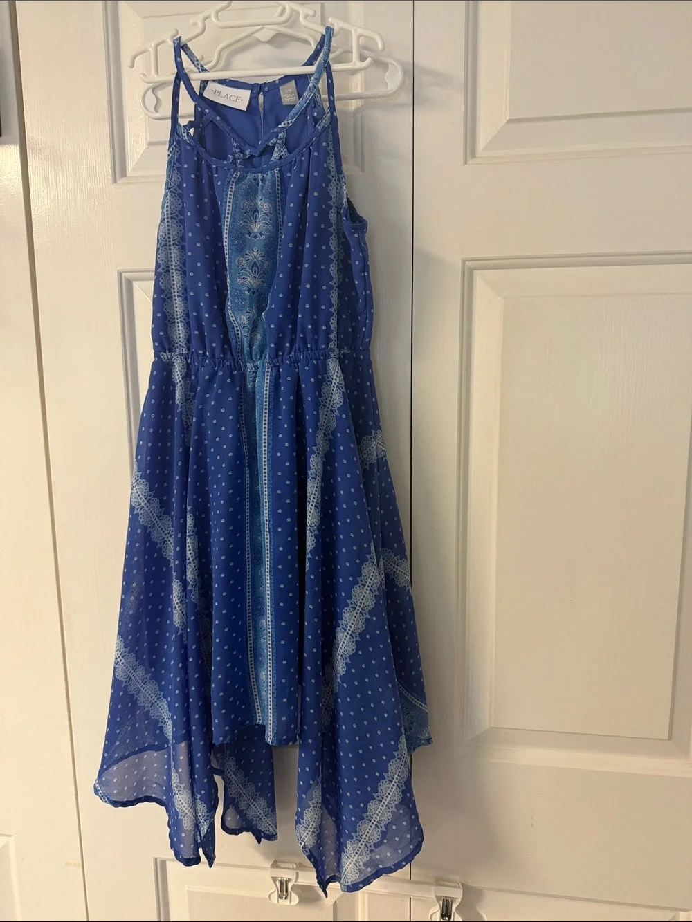 The Children's Place Blue Paisley-Print Handkerchief-Hem Sundress